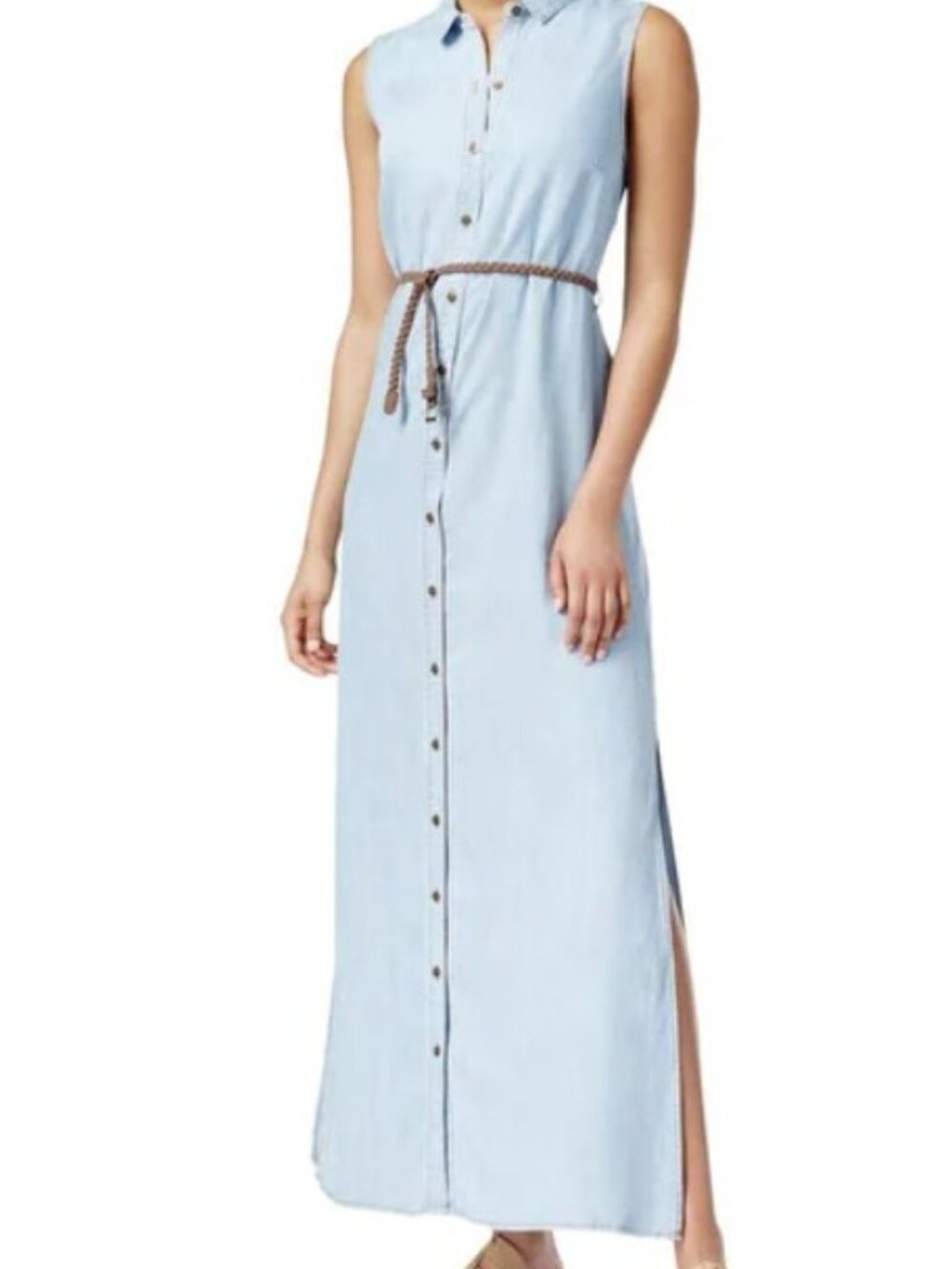 Kut Women's Maxi Dress Button Down Denim